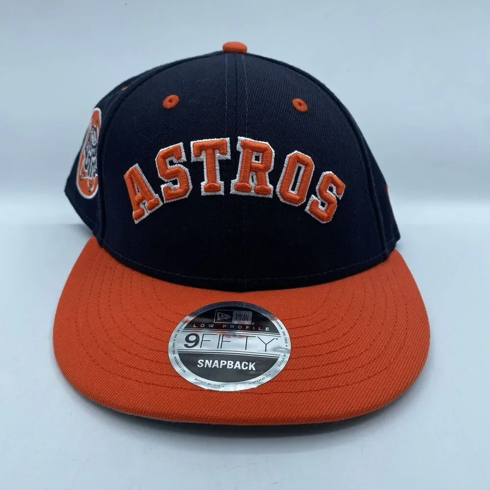 Houston Astros New Era X Felt 9Fifty Snapback Blue Orange OSFA Logo MLB NWOT